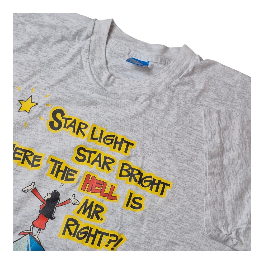 VTG Fruit‎ of the Loom Women's XL 1991 Graphic T-Shirt Mr Right Single Stitch
